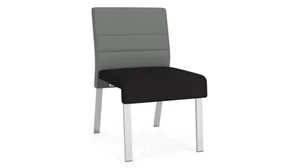 Lobby & Guest Chairs - Metal Lesro Armless Guest Chair, Upholstered Seat, Upholstered Back
