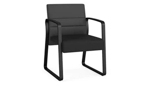 Lobby & Guest Chairs - Metal Lesro Guest Chair Upholstered Seat Upholstered Back Sled Base