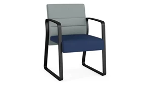 Lobby & Guest Chairs - Metal Lesro Guest Chair, Upholstered Seat, Upholstered Back, Sled Base