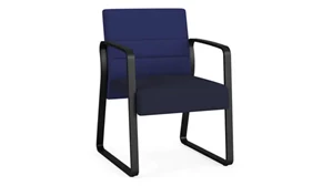 Lobby & Guest Chairs - Metal Lesro Guest Chair, Upholstered Seat, Upholstered Back, Sled Base