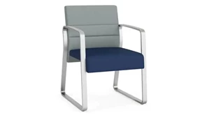 Lobby & Guest Chairs - Metal Lesro Guest Chair, Upholstered Seat, Upholstered Back, Sled Base