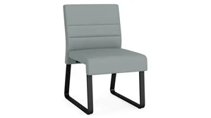 Lobby & Guest Chairs - Metal Lesro Polyurethane Armless Guest Chair, Sled Base