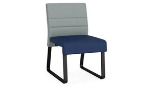Lobby & Guest Chairs - Metal Lesro Armless Guest Chair, Upholstered Seat, Upholstered Back, Sled Base