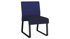 Lobby & Guest Chairs - Metal Lesro Armless Guest Chair, Upholstered Seat, Upholstered Back, Sled Base