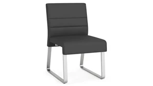 Lobby & Guest Chairs - Metal Lesro Polyurethane Armless Guest Chair, Sled Base