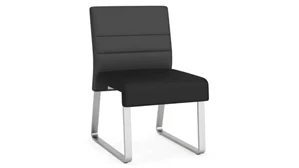 Lobby & Guest Chairs - Metal Lesro Armless Guest Chair, Upholstered Seat, Upholstered Back, Sled Base