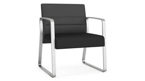 Lobby & Guest Chairs - Metal Lesro Oversize Guest Chair, Upholstered Seat, Upholstered Back, Sled Base
