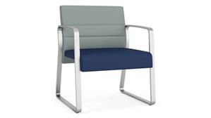Lobby & Guest Chairs - Metal Lesro Oversize Guest Chair, Upholstered Seat, Upholstered Back, Sled Base