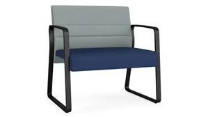 Lobby & Guest Chairs - Metal Lesro Bariatric Sled Base Chair Upholstered Seat and Back