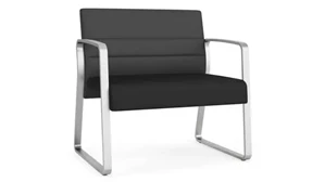 Lobby & Guest Chairs - Metal Lesro Bariatric Chair, Upholstered Seat, Upholstered Back, Sled Base