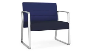 Lobby & Guest Chairs - Metal Lesro Bariatric Chair, Upholstered Seat, Upholstered Back, Sled Base