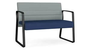 Loveseats Lesro Loveseat Fully Upholstered Seat and Back Sled Base