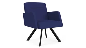 Lobby & Guest Chairs - Metal Lesro Guest Chair with Upholstered Angled Back and Oval Legs