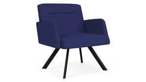 Lobby & Guest Chairs - Metal Lesro Bariatric Chair Upholstered Angled Back with Oval Legs