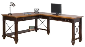 Wood Veneer Desks Martin Furniture 60in W Right Hand Facing Open L-Shaped Desk