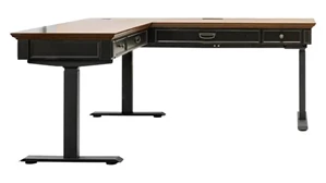 Standing Desks - Electronically Adjustable Martin Furniture Electric Sit/Stand L-Desk and Return