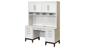 Office Credenzas Martin Furniture Executive Credenza Desk & Hutch