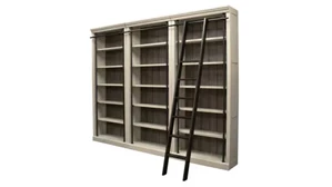 Standard Bookcases Martin Furniture 94in Tall Bookcases (3) with Ladder - Fully Assembled