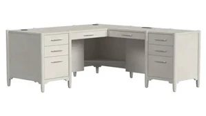 L Shaped Double Pedestal Desks Martin Furniture Executive Double Pedestal L-Desk