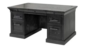 Executive Desks Martin Furniture Traditional Wood Double Pedestal Desk, Fully Assembled