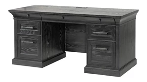 Executive Desks Martin Furniture Traditional Wood Executive Credenza Desk , Fully Assembled