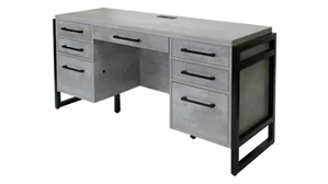 Stand-Alone Double Pedestal Desks Martin Furniture 66in Credenza