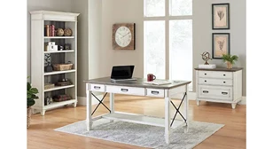 Office Suites Martin Furniture Writing Desk with Lateral File & Bookcase