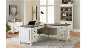 Office Suites Martin Furniture L Shaped Desk with Lateral File & Bookcase with Doors