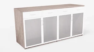 Storage Credenzas Maverick Office Solutions Buffet Credenza 72w x 24d x 36inh Two-Tone with Glass Doors