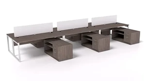 Benching WFB Designs 6 Person Benching Workstation with Low Storage