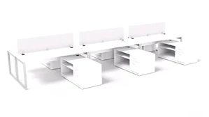 Benching WFB Designs 6 Person Benching Workstation with Low Storage