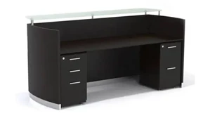 Reception Stand-Alone Desk Mayline Office Furniture Double Pedestal Reception Desk