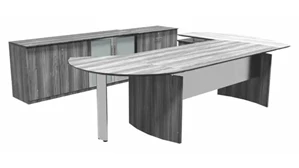 Office Suites Mayline Office Furniture 72" Desk with Return and Additional Storage