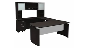 U Shaped Desks with Hutch Mayline Office Furniture 72" U Shaped Desk with Hutch