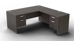 L Shaped Double Pedestal Desks WFB Designs 71in x 78in L-Shape Double Hanging Pedestal Desk