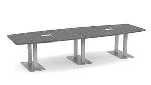 Conference Tables WFB Designs 12ft Boat Shape Dual Post Metal Legs Conference Table