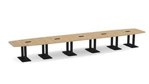Conference Tables WFB Designs 22ft Boat Shape Dual Post Metal Legs Conference Table