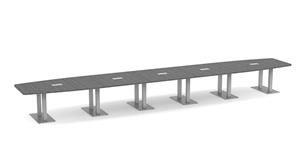 Conference Tables WFB Designs 24ft Boat Shape Dual Post Metal Legs Conference Table