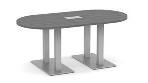 Conference Tables WFB Designs 6ft Racetrack Shape Dual Post Metal Legs Conference Table