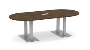 Conference Tables WFB Designs 8ft Racetrack Shape Dual Post Metal Legs Conference Table
