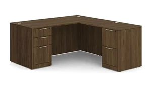 L Shaped Double Pedestal Desks WFB Designs 72in W x 72in D Double Pedestal L-Desk 