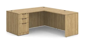 L Shaped Single Pedestal Desks WFB Designs 60in W x 72in D Single Pedestal L-Desk 