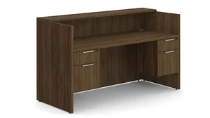Reception Stand-Alone Desk WFB Designs 72in Reception Desk with Transaction Top and Double Hanging Pedestal