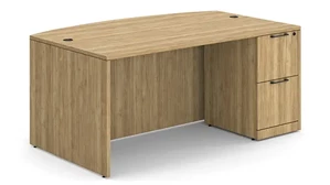 Stand-Alone Single Pedestal Desks WFB Designs 72in x 36/41in Single Pedestal Bow Front Desk