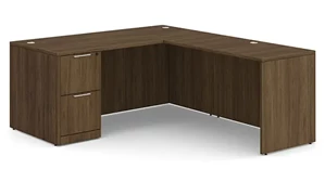L Shaped Single Pedestal Desks WFB Designs 72in W x 65in D Single Pedestal L-Desk 