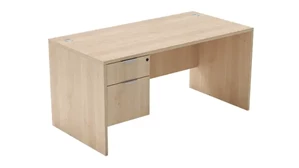 Stand-Alone Single Pedestal Desks WFB Designs Desk 66in x 30in Single Hanging Pedestal Modesty Panel