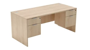 Stand-Alone Double Pedestal Desks WFB Designs Double Hanging Pedestal Desk 71in x 30in Modesty Panel