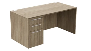 Stand-Alone Single Pedestal Desks WFB Designs 60in x 30in Single BBF Straight Front Desk w/ Laminate Modesty