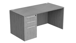 Stand-Alone Single Pedestal Desks WFB Designs 60in x 30in Single BBF Straight Front Desk w/ Laminate Modesty