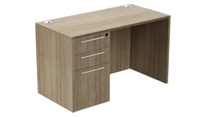 Stand-Alone Single Pedestal Desks NDI Office Furniture Single Pedestal Desk 48in x 24in Locking Pedestal